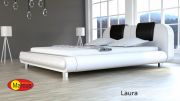 Łóżko skórzane Laura białe