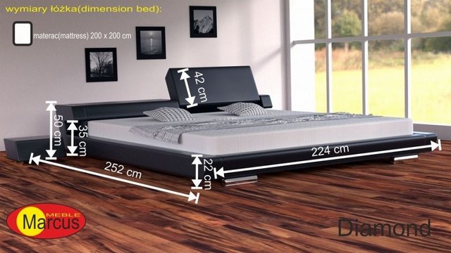 łóżko tapicerowane Diamond 200x200 cm