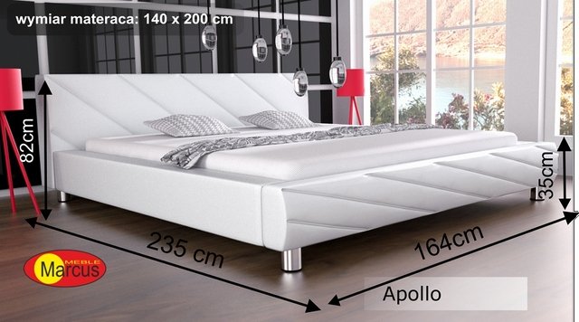 łóżko apollo tapicerowane 140x200 cm