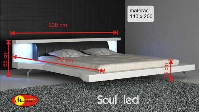 łóżko lozko Soul led 140x200 cm