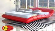 Nowoczesne łóżko czerwone skórzane Lazurro 2