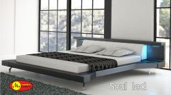 Łóżko tapicerowane Soul Led czarne