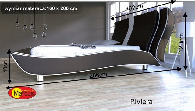 łóżko tapicerowane riviera 160x200 cm
