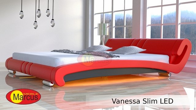 łóżko vanessa skóra eko czarna
