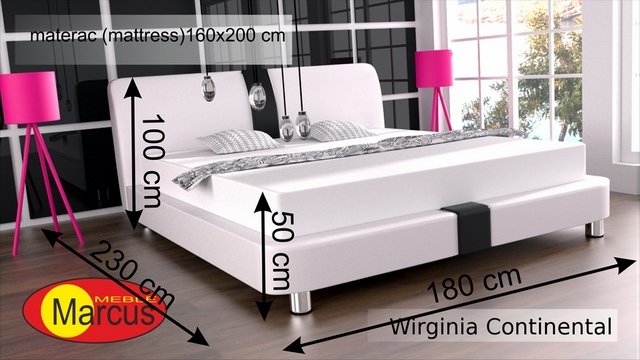 łóżko kontynentalne wirginia 160x200 cm